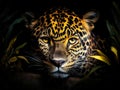 Jaguar on black and white background Royalty Free Stock Photo