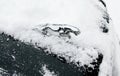 Jaguar car symbol in snow