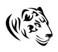 Jaguar cat black and white vector head portrait design Royalty Free Stock Photo