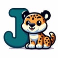 Jaguar clipart and letter J