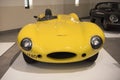 Jaguarclassic car, antique yellow Jaguar D-Type 1955 Royalty Free Stock Photo