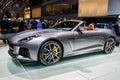 Jaguar F-Type SVR convertible car showcased at the Geneva International Motor Show. Switzerland - March 1, 2016