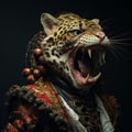 Jaguar Mask A Stunning Artwork By Jens Phool In The Style Of Mike Campau Royalty Free Stock Photo