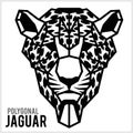 Jaguar head in polygonal style. Polygonal Animals. Vector illustration. Royalty Free Stock Photo