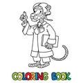 Jaguar judge ABC coloring book Alphabet J Royalty Free Stock Photo