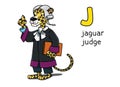 Jaguar judge Animal and professions ABC Alphabet J