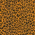 Jaguar or leopard seamless pattern. Realistic animal skin background vector illustration fur textile ready for print Royalty Free Stock Photo