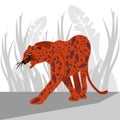 Jaguar Puma Lion panther. Vector illustration. Animal isolated Royalty Free Stock Photo