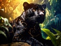 Ai Generated illustration Wildlife Concept of Jaguar rest Royalty Free Stock Photo