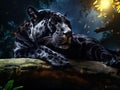 Ai Generated illustration Wildlife Concept of Jaguar rest Royalty Free Stock Photo