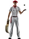 Jai alai Basque pelota ..Cesta Punta player man isolated silhouet Royalty Free Stock Photo