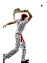 Jai alai Basque pelota ..Cesta Punta player man isolated silhouet Royalty Free Stock Photo