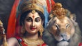 Jai maa durga, sherawali mata, mata rani, jai mata di, Happy Durga Puja Subh Navratri Indian religious, AI Generative Royalty Free Stock Photo