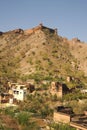 Jaigarh Fort from Amber palace, Jaipur, India. Royalty Free Stock Photo