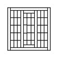 jail cell bars crime line icon vector illustration Royalty Free Stock Photo