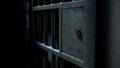 Jail Cell Door And Welded Iron Bars Royalty Free Stock Photo