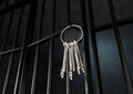 Jail Cell With Open Door And Bunch Of Keys Royalty Free Stock Photo