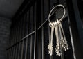 Jail Cell With Open Door And Bunch Of Keys Royalty Free Stock Photo