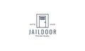 Jail cell prison line door logo vector icon design illustration Royalty Free Stock Photo