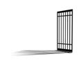 A  jail cell is seen in a simple black and white graphic image that is isolated Royalty Free Stock Photo