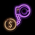 jail or freedom for money bail neon glow icon illustration