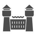Jail house solid icon. Prison castle, penitentiary building. Jurisprudence vector design concept, glyph style pictogram