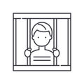 Jail icon, linear isolated illustration, thin line vector, web design sign, outline concept symbol with editable stroke Royalty Free Stock Photo