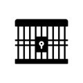 Black solid icon for Jail, prison and criminal