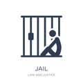 Jail icon. Trendy flat vector Jail icon on white background from Royalty Free Stock Photo