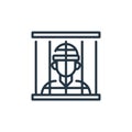 jail icon vector from law and justice concept. Thin line illustration of jail editable stroke. jail linear sign for use on web and Royalty Free Stock Photo