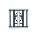 jail icon vector from law and justice concept. Thin line illustration of jail editable stroke. jail linear sign for use on web and Royalty Free Stock Photo