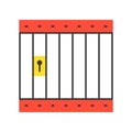 Jail or prison cell, flat design, pixel perfect police related i