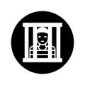 Jail, prisoner icon / black vector