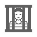 Jail, prisoner icon / gray color