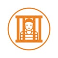 Jail, prisoner icon / orange color