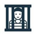 Jail, prisoner icon / vector graphics