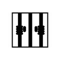 jail window prison sign icon on white