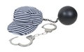 Jailbird Striped Hat with Ball and Chain