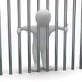 Jailed man in cell Royalty Free Stock Photo