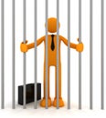 Jailed man in cell Royalty Free Stock Photo