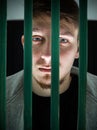 Jailed Young Man Royalty Free Stock Photo