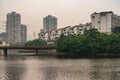 Jailing River and residential buildings, Chongqing, China Royalty Free Stock Photo