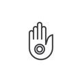 Jain hand outline icon