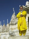 Jain Temple priest - Ranakpur - India Royalty Free Stock Photo