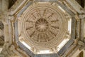 Jain Temple of Ranakpur, main domed ceiling in carved marble with bas-relief of Surasundari and the god Ganesh Rajasthan