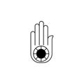 Jainism Ahimsa Hand sign icon. Element of religion sign icon for mobile concept and web apps. Detailed Jainism Ahimsa Hand icon ca