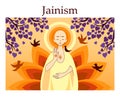 Jainism, Jain Dharma. Ancient dharmic Indian religion. Jain monk standing Royalty Free Stock Photo