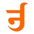 Jainism Om orange symbol isolated