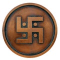 Jainism symbol on the copper metal coin
