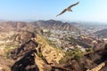 Jaipur aerial panorama, view on Amer district